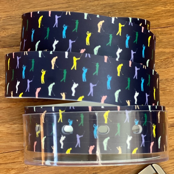 C4 Golf print adjustable belt & buckle NEW With Tags waterproof made in USA - Picture 2 of 3